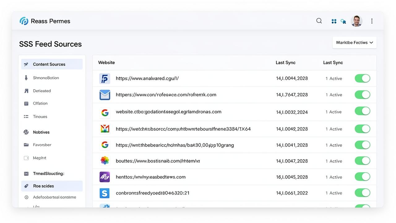 Gestión de fuentes de contenido